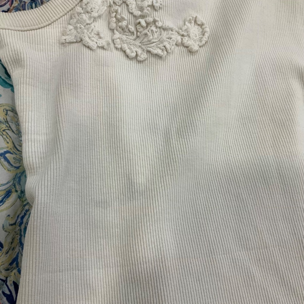 Anthropologie Embroidered White Tank Top Size XL - Picture 6 of 6